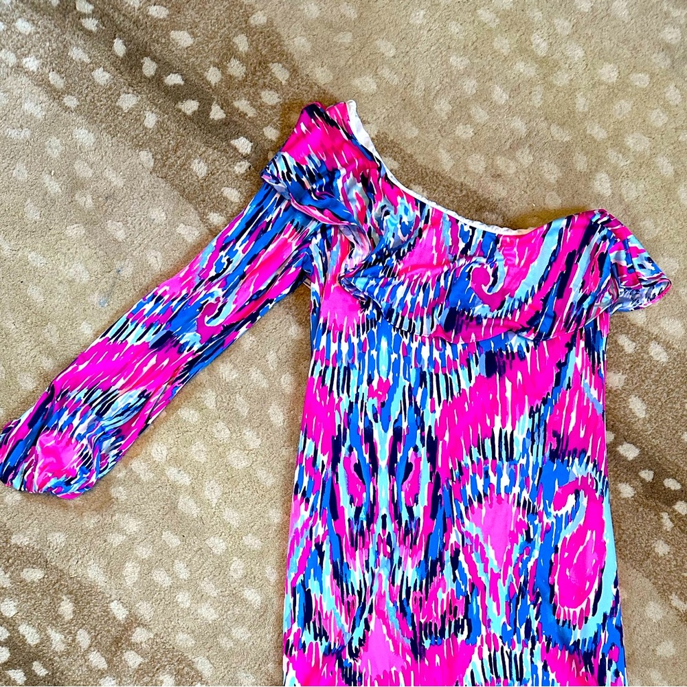 Lilly Pulitzer AMANTE SILK JERSEY DRESS size small (multi free spirit prob) NWT